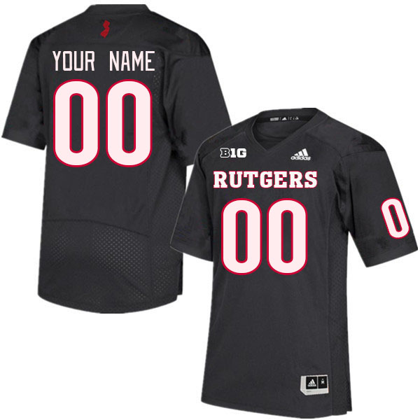 Custom Rutgers Scarlet Knights Name And Number College Football Jerseys Stitched-Black
